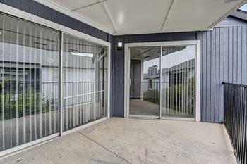 Patio or balcony with storage space